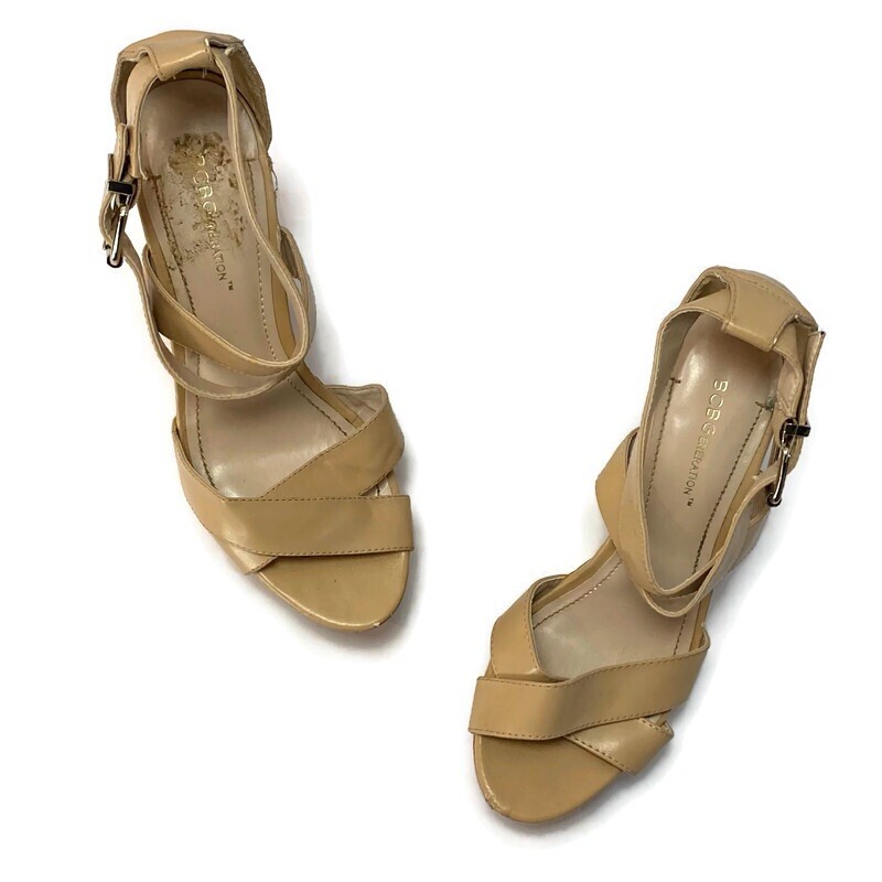 BCBGeneration Beige Strap Cork Platform Sandals S… - image 8