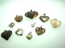 vintage heart pendants Sterling Silver JTN, JBNI, BOMA, NF, YGI