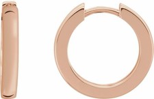 14K Rose 18 mm Hinged Hoop Earrings