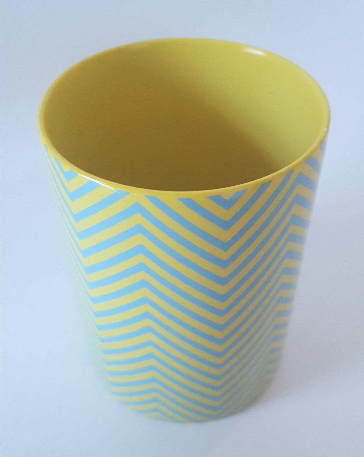  Fitz & Floyd Herringbone Coffee Mug Tea Cup Yellow Turquoise Blue Porcelain