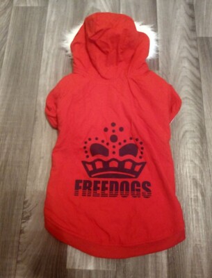 Hundepullover / Hundemantel mit Kapuze ''Freedogs'' rot Gr. XXL NEU 