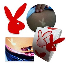   150  BUNNY TANNING BODY STICKERS RED Bunny Faces Right