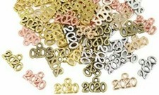 10 Number Charms 2020 Pendants Antique Silver Rose Gold Bronze Graduation Year