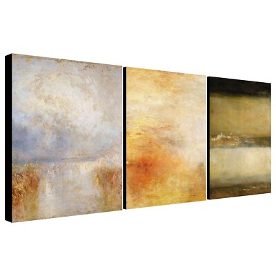 Meereslandschaften - 3er Set Drucke von J.M.W. Turner - Gerahmte Wandbilder auf Leinwand