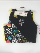 Justice Girls 2 Pack Pull Over Racer Back Sports Bras - Size 30 Yellow and Black