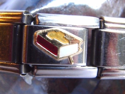 Italian Starter Charm Bracelet Christian Bible AA NA Enamel Stainless Steel - Picture 2 of 5