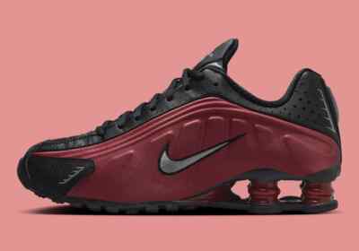 Nike Shox R4 Shoes Black Team Red Metallic Silver AR3565-009 Multi
