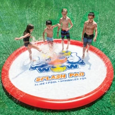 WOW Sports Inflatable Backyard Splash Pad w Sprinkler/Wading Pool 10' (21-2040)