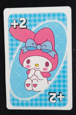 Hello Kitty Sanrio Uno Card Blue My Melody Draw 2 Card | eBay