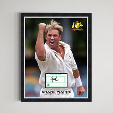 Shane Warne - Australian Cricket Legend Genuine Signed Autograph Framed Display
