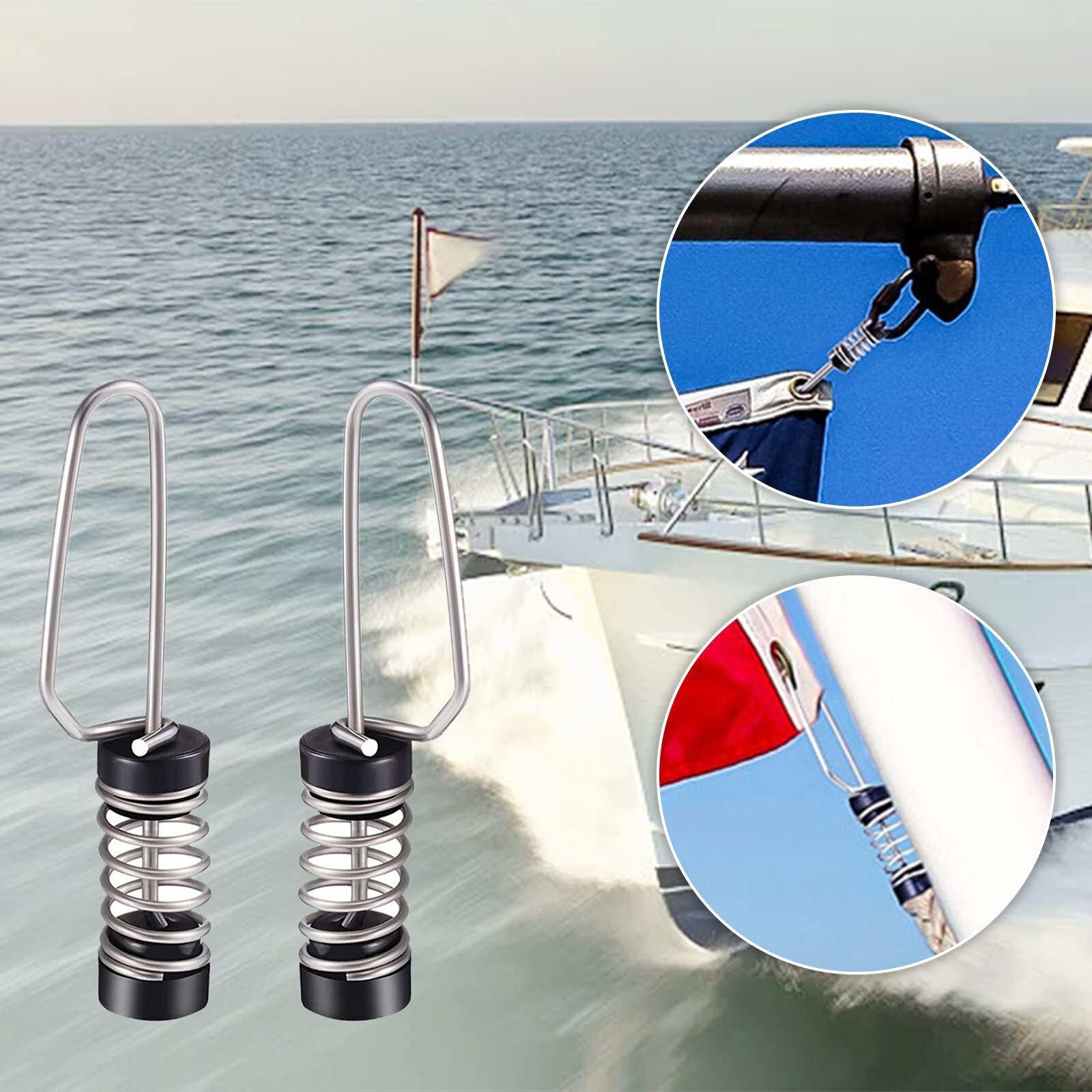 Marine Grade Stainless Steel Flag Clips Perfect for Boats and Halyards