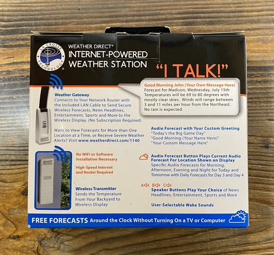 La Crosse Weather Station Wireless Technology Internet Powered Gateway Talks - Image 3 of 4