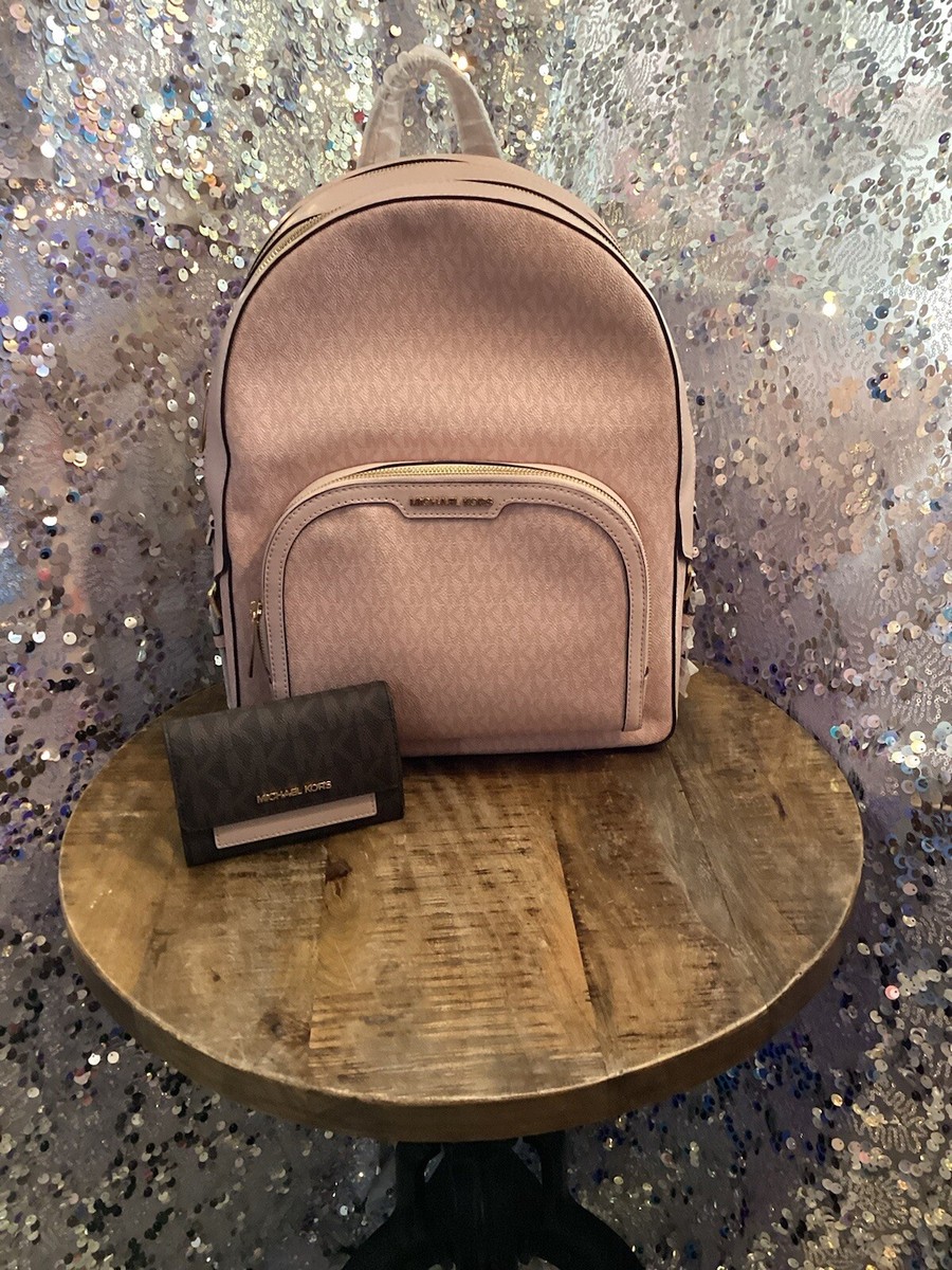 MICHAEL KORS LARGE JAYCEE POWDER BLUSH BACKPACK & WALLET  display picture 2