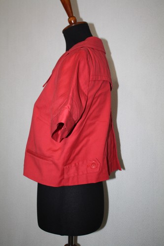 LOFT Gr. 12 rostrot 3 Knöpfe gefüttert kurz Baumwolle Jacke - Bild 4 von 6