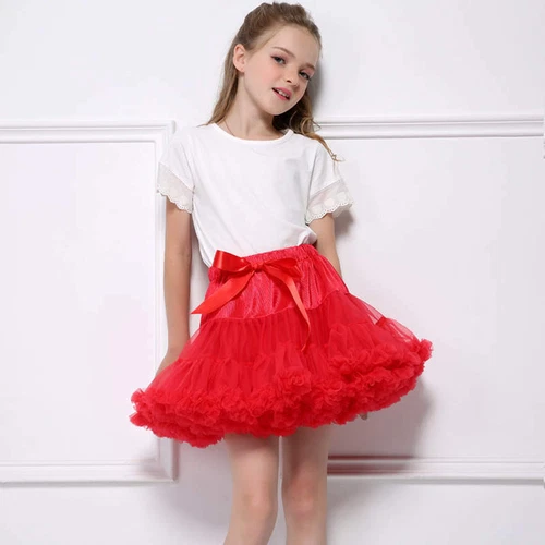 2025 Mädchen Kind Tutu Rock Tanz Tutu Petticoat Kostüm Ballett flauschig Schicht J - Bild 12 von 51