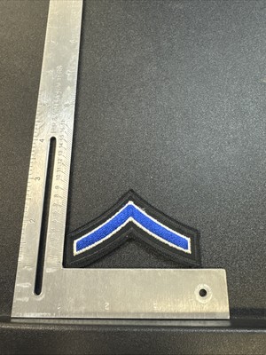 Private Rank Shoulder Patches Blue And White On Black 3 x1.5 