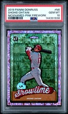 2019 PANINI DONRUSS NICKNAMES PINK FIREWORK #N6 SHOHEI OHTANI PSA 10