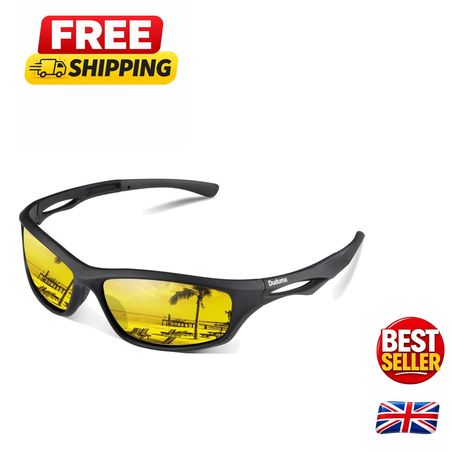 Polarized Night Driving Glasses - Anti-Glare Yellow Tinted Eyewear for Men & ...