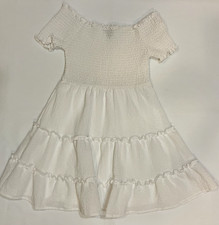 White Dress Girls Size M/8 Art Class Ruffle Hem Layered Cake Dress