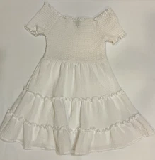 White Dress Girls Size M/8 Art Class Ruffle Hem Layered Cake Dress