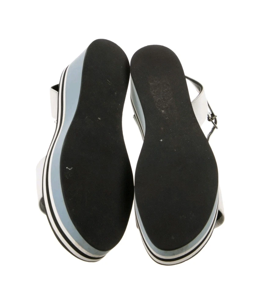 Sandalias de plataforma Robert Clergerie blancas/azules talla 40,5 9,5/10 EE. UU. Foto 3 de 4