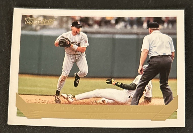 1993 Topps Gold Chuck Knoblauch 2nd Year Baseball Card #250 Twins 2B VG O/C