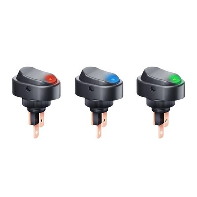 3 Pack Led Oval Rocker Switch 3Pin ON-Off SPST Marine Toggle Switch for Car B...