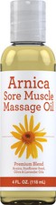 Arnica Massage Oil  4 Fl Oz Bottle  for Sore Muscles  by Piping Rock