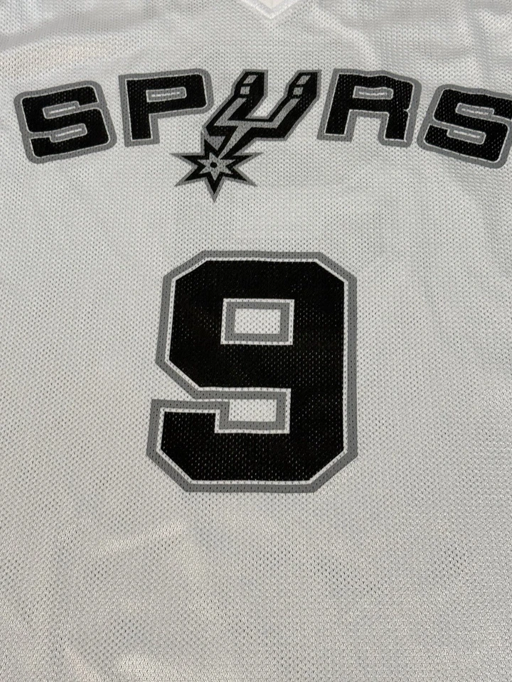 Camiseta para hombre Tony Parker #9 blanca grande Adidas NBA San Antonio Spurs vintage Foto 3 de 4