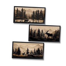 Cabin Decor Bear Moose Deer Wall Art Rustic Home Decor Woodland Farmhouse