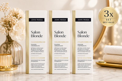 John Frieda Salon Blonde Champagnerblond Pflegende Farbveredelung 120ml 3er Set 