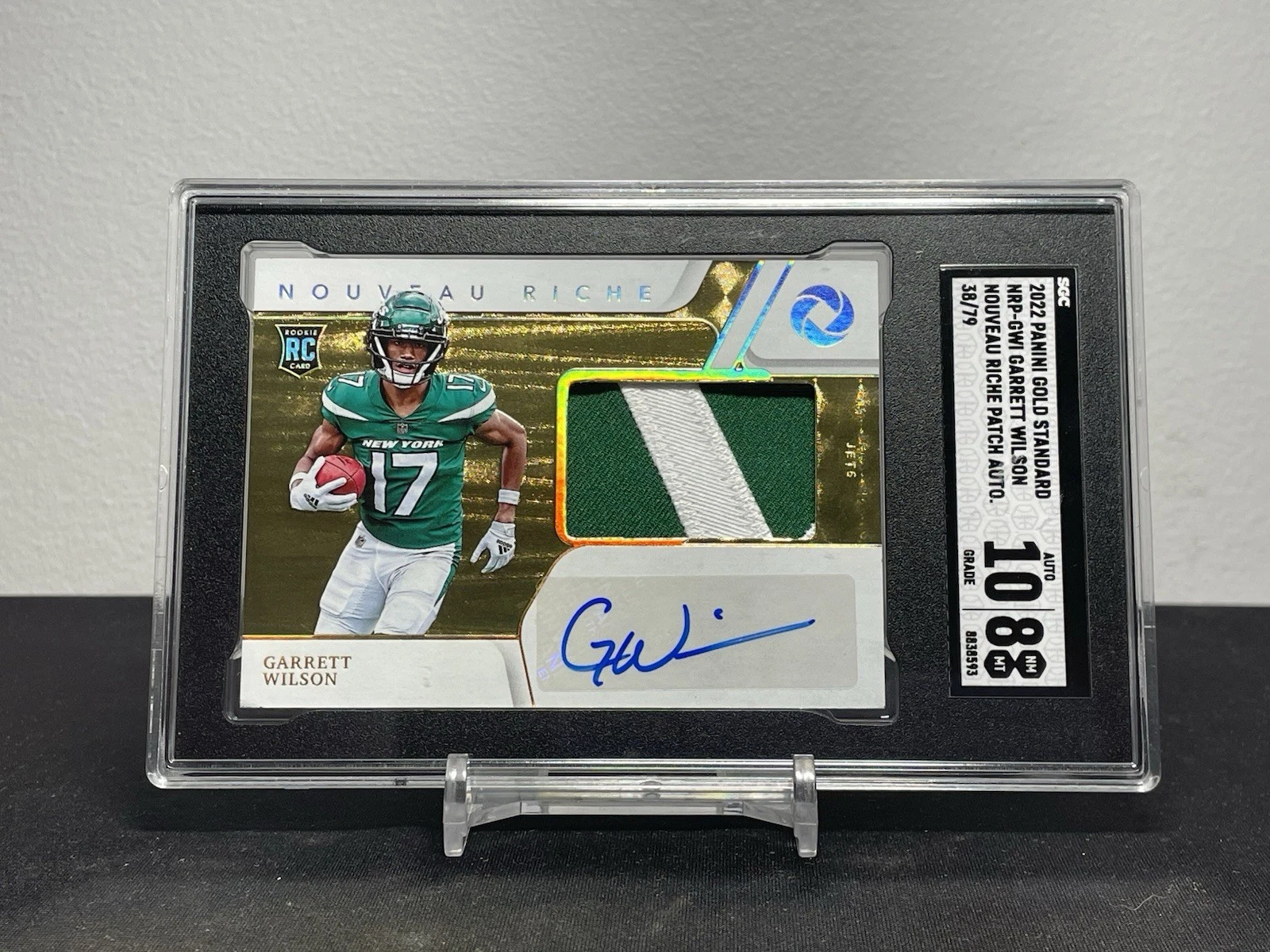 Garrett Wilson Panini Gold Standard Nouveau Riche Patch Autograph #NRPGWI Base