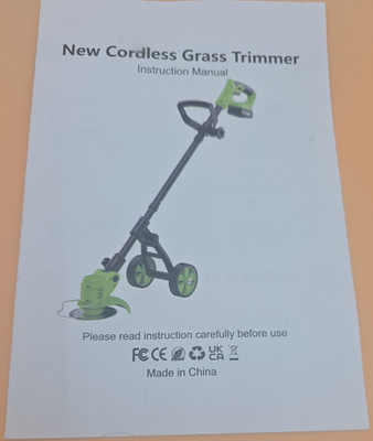 Cordless Weed Wacker Trimmer 2 Batteries 4 Blade Types Adjustable Lawn Tool
