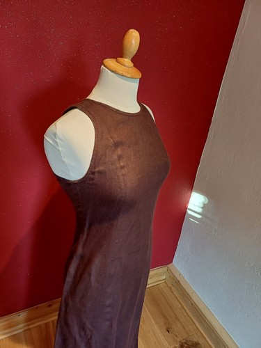 Leichtes Leinen Maxi Kleid Aubergine Lila Bordeaux Cinque Gr. 34 / 36, XS / S - Bild 2 von 5