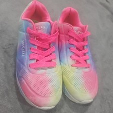 Zapatos de tenis Skechers Los Angeles Street Uno Lite Splatter Shines para niñas talla 4