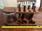 Estate Decatur Tobacco 8 Pipe Stand/Rack 2 Pipe Cradle + 8 Pipes See Description — photo 2