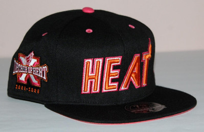 Mitchell & Ness MIAMI HEAT Dynasty Fitted Hat Cap 7 3/4 SUNSET Decade 1988 *2Y
