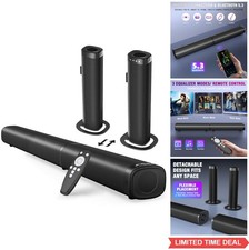 Sound Bar 100W Bluetooth 5.3 ARC Optical AUX 2-in-1 Detachable Home Theater