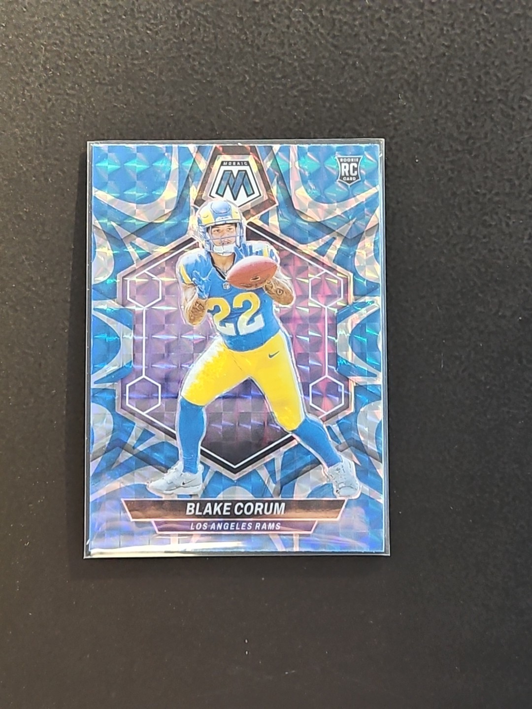 2024 Panini Mosaic - Rookies Blake Corum #368 Reactive Blue Mosaic Prizm (RC)