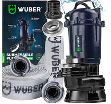 F&auml;kalienpumpe 750W Schmutzwasserpumpe mit Schneidwerk 15900L/h 30m Schlauch 2"