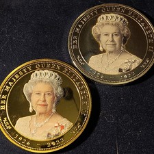 2022 Platinum Jubilee Commemorative £1 Coin Set x2 Gold & Silver