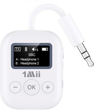 1Mii Bluetooth 5.3 Transmitter w/Screen for TV to 2 Headphones, aptX AD/LL/HD Hi