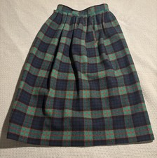 Vintage Pendleton Authentic Plaid Blue/Red/Green Skirt 10 Virgin Wool Made USA