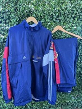 Adidas 2000 USA Olympics Tracksuit COMPLETE SET SIZE LARGE Red White and Blue