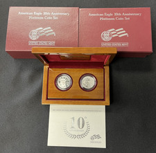1/2 oz Proof and 1/2 oz Reverse Proof 2007-W Platinum Eagle Set W/Box and COA