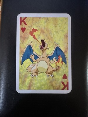 Charizard Pokemon 1999 Mini Deck Playing Cards 2.5x1.75in King Of Hearts Green