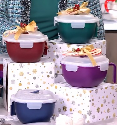 Lock N Lock Storage/Instant Cook Bowls w/Handles Choice Color Vented Lids 34 Oz