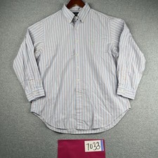 Ralph lauren Classic Fit Shirt 16.5 Blue Striped Button Up Long Sleeve Mens
