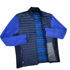 Greyson Yukon Hybrid Jacket Full Zip Performance Golf Blue Lightweight Men Sz L