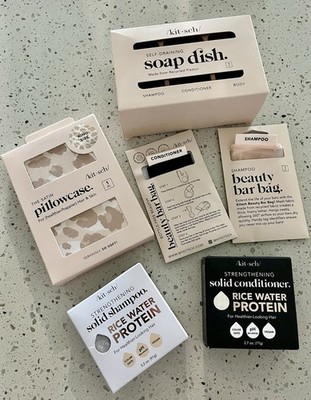 New Kitsch Bundle, Shampoo, Conditioner, Satin Pillowcase, Soap Dish